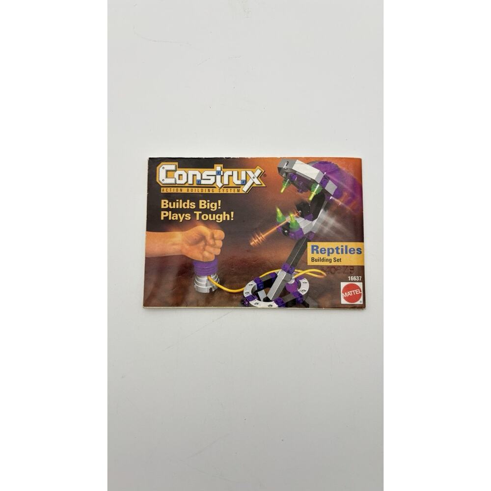 VINTAGE 1997 MATTEL CONSTRUX REPTILES 4 MODELS Instructions Only.
